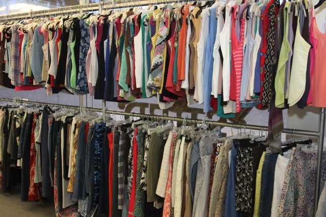 Clothing ready for the sales floor at the Mustard Seed thrift store