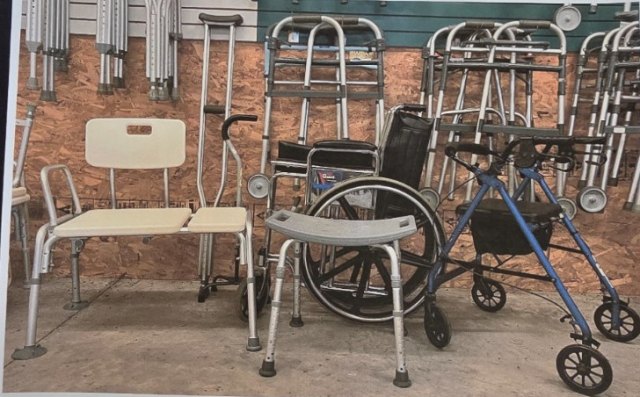 Wheelchairs, walkers, and other durable medical equipment available at the Mustard Seed thrift store